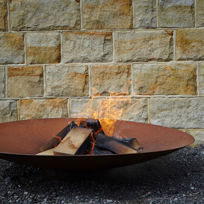 80cm Rusty Corten Fire Bowl Brazier Outdoor For Camping Party