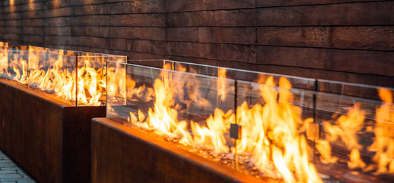 Outdoor Corten Steel Square Fire Pit Rustic Finish Table Top Fire Pit