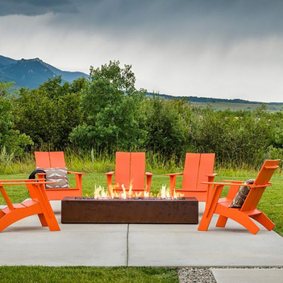 Gas Propane Heating Corten Steel Fire Pit 1200 X 600 X 320mm Courtyard Decoration