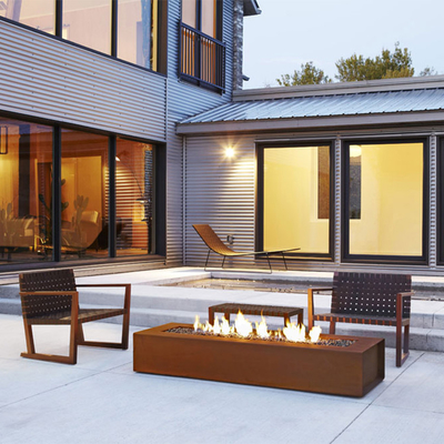 Steel Outdoor Fire Pit Garden Decor Corten Steel Fire Pit Table With Natural Rusty Colour