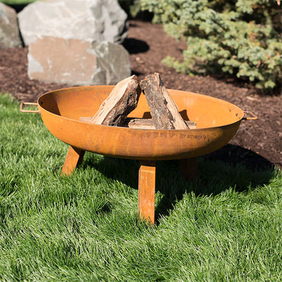 Gnee Garden Corten Steel Outdoor Rusty Metal Fire Pit Outdoor Wood Fire Pit