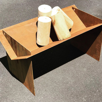 Detachable Corten Steel Wood Burning Fire Pit Table Portable 510mm