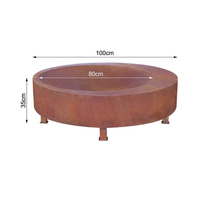 Wood Burning Large Weathering Steel Fire Pit Outdoor Fire Bowl 600mm-1500mm