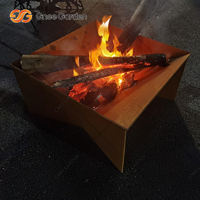 Garden Wood Burning Corten Steel Firepit for Backyard Camping
