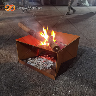 Garden Wood Burning Corten Steel Firepit for Backyard Camping