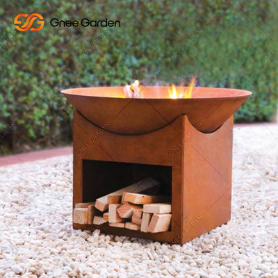 56cm Laser Cut Round Corten Fire Pit For Garden Decoration