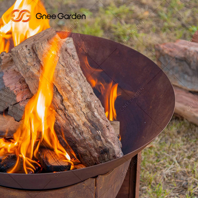56cm Laser Cut Round Corten Fire Pit For Garden Decoration