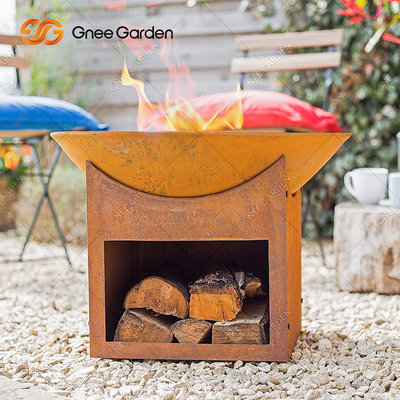 56cm Laser Cut Round Corten Fire Pit For Garden Decoration