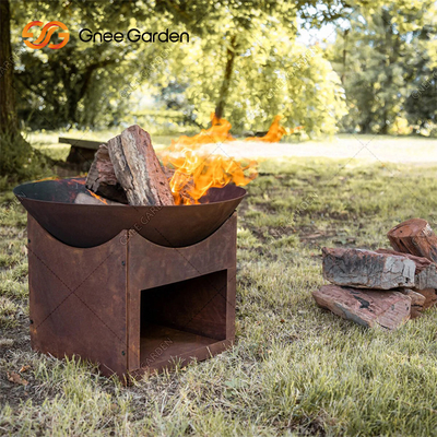 56cm Laser Cut Round Corten Fire Pit For Garden Decoration