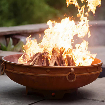 Corten Steel Garden Outdoor Firepit Modern Fireplace Heating Wood Burning