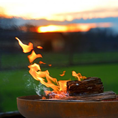 Patio Outdoor Garden Corten Steel Fire Bowl Pit Large Rust Heavy Wood Burning