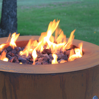 900mm Pre Rusted Corten Steel Fire Pit Round Outside Garden