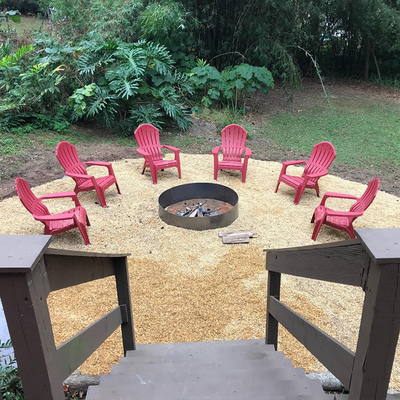Outdoor Corten Steel Fire Pit Garden Round Fire Bowl Wood Burning Black Colour