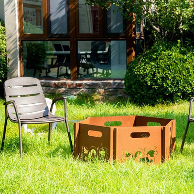 Wood Burning Steel Fire Pit Corten Steel Outdoor Rustic Finish Fire Pit