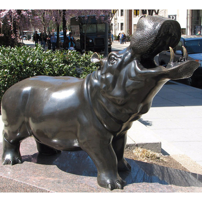 175cm Hippo Outdoor Bronze Sculpture Garden Decor Art Exquisite