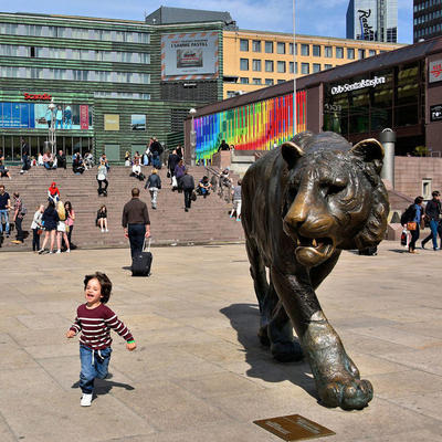 5m Height Decorative Bronze Leopard Sculpture Contemporary SGS Standard