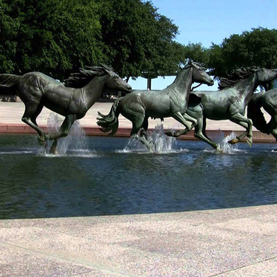 SGS Standard H140cm Outdoor Bronze Sculpture , Bronze Horse Garden Statue
