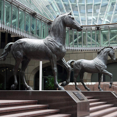 SGS Standard H140cm Outdoor Bronze Sculpture , Bronze Horse Garden Statue