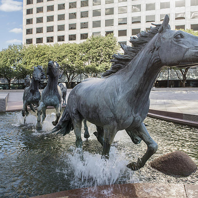 SGS Standard H140cm Outdoor Bronze Sculpture , Bronze Horse Garden Statue