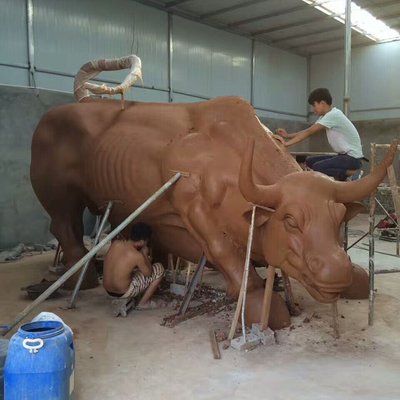 Height 180cm Vivid Bronze Bull Sculpture Outdoor Landscape Statues