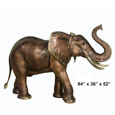 Corrosion Resistance Metal Elephant Garden Sculpture In 200cm Height