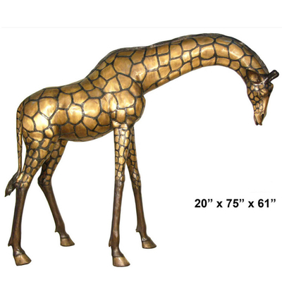 H130cm Lifelike Bronze Giraffe Sculpture Large Bronze Garden Sculptures Decorative