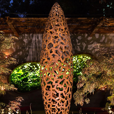 Western Style Curved Corten Steel Sculpture In 220cm Height