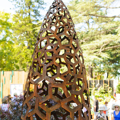 Western Style Curved Corten Steel Sculpture In 220cm Height