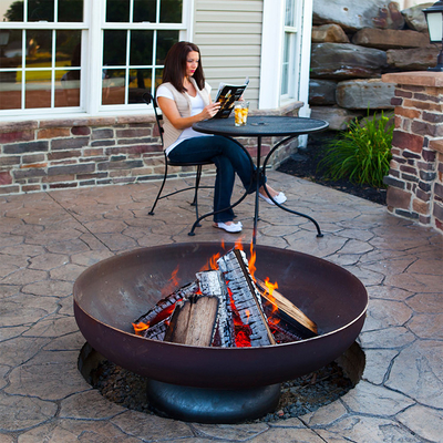 Outdoor Rusty Corten Weathering Steel Fire Pit OEM ODM