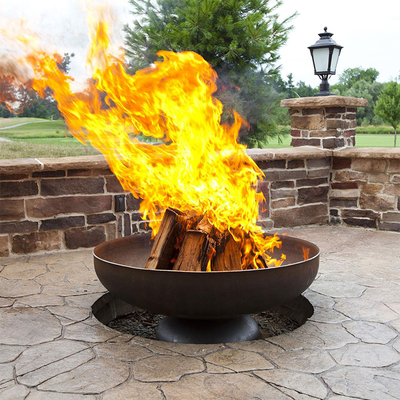 Rustic Round Brazier Wood Burning Corten Steel Fire Pit For Outdoor Backyard