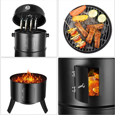 Modern Corten Steel Rusty Camping Barbecue Grill Wood Burning Outdoor Cooking