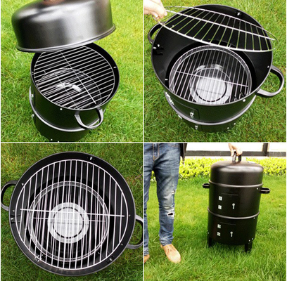 18&quot; Height Outdoor Cooking Grills Portable Charcoal Grill 3 In 1 Multifunction