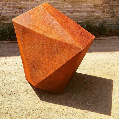 Abstract Irregular Geometric Corten Steel Sculpture Metal Yard Statues