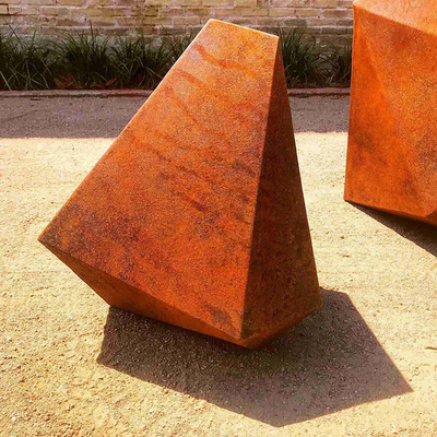 Abstract Irregular Geometric Corten Steel Sculpture Metal Yard Statues