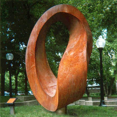Modern Abstract Ring Rustic  Abstract Corten Steel Sculpture Large Metal Statues