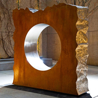 Corrosion Resistant Corten Steel Sculpture Home Decor Sculpture With Stainless Steel