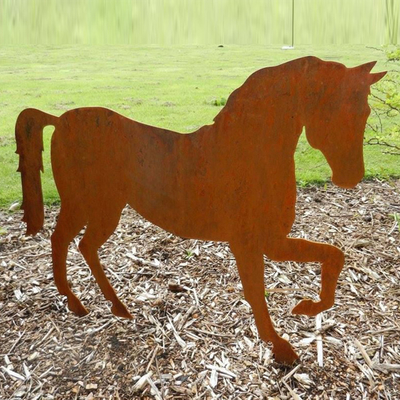 Customized Size Outdoor Metal Horse Sculpture Weathering Steel