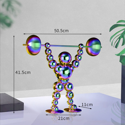 41.5cm Height Stainless Steel Sculpture Gymnastics Statues For Home