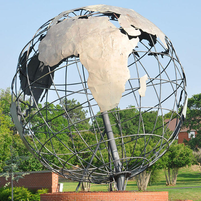 TUV Certified Mirror Polished Stainless Steel Sculpture Big Globe Statue OEM Service