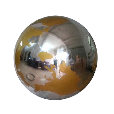 Gnee Garden Polished Metal Sphere Sculpture World Globe Sculpture Handmade