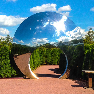 Moongate Stainless Steel Sculpture Mirrored Garden Sculpture CE Standard