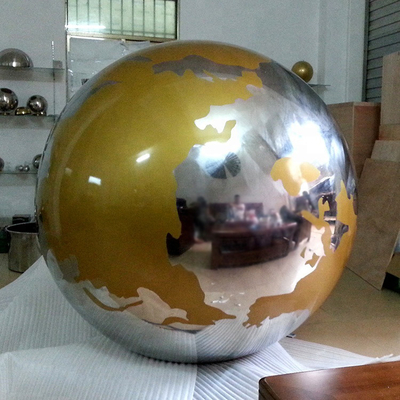 Gnee Garden Polished Metal Sphere Sculpture World Globe Sculpture Handmade