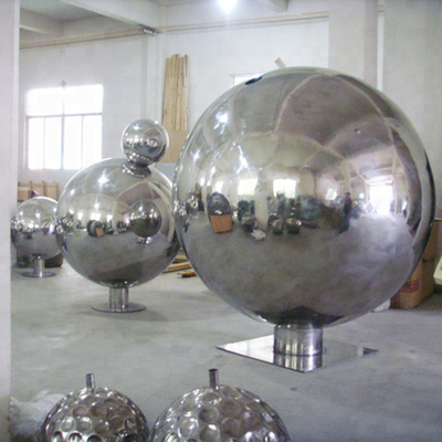 H245cm Hollow Sphere Stainless Steel Sculpture For Outdoor Decoration