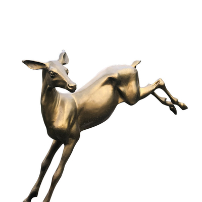Gnee Garden 8mm Thick Bronze Deer Statues Garden Decoration With Fine Details