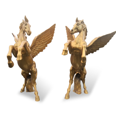 Resin Crafts Outdoor Bronze Sculpture , Brass Horse Sculpture 5mm Thick OEM ODM