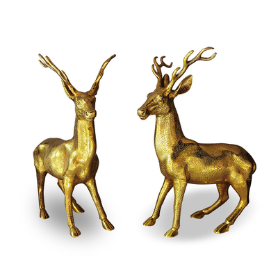Gnee Garden 8mm Thick Bronze Deer Statues Garden Decoration With Fine Details