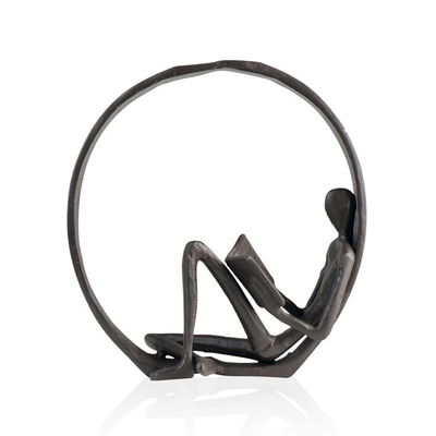7 Inch Encircled Reader Outdoor Metal Sculpture Decorative Sculptures And Figurines