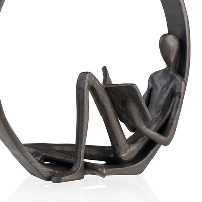 7 Inch Encircled Reader Outdoor Metal Sculpture Decorative Sculptures And Figurines