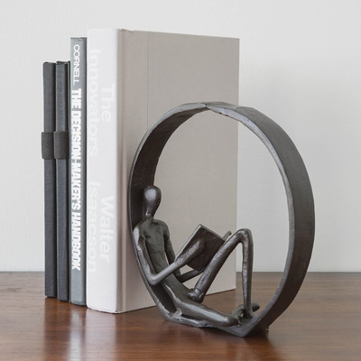 7 Inch Encircled Reader Outdoor Metal Sculpture Decorative Sculptures And Figurines