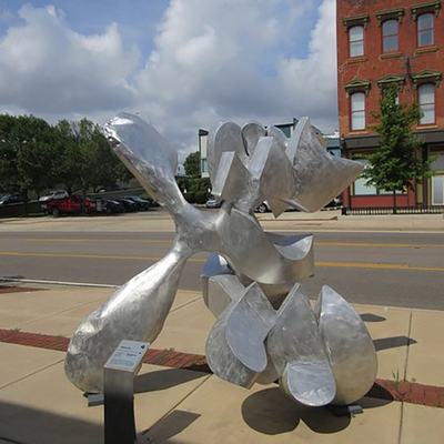 SGS Approval Cast Iron Modern Abstract Metal Sculpture For Restaurant